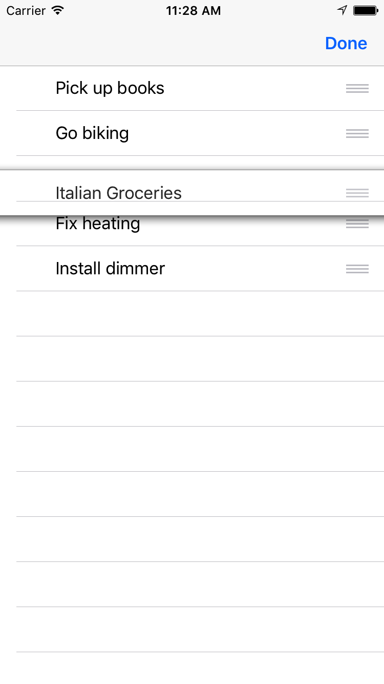 Reorder Table